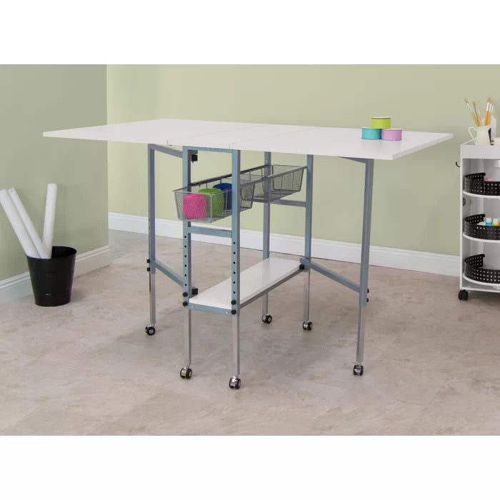 58.75'' x 36.5'' Foldable Sewing Table Offer Storage for Sewing or